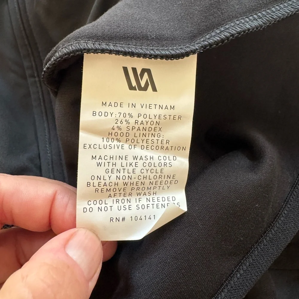 NWT! Men’s VRST Pinnacle fleece black full zip moisture wicking hoodie jacket S - Picture 4 of 5